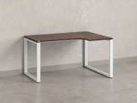 Стол угловой, О-опора, правый 1600x700/900x750, RM054-16x7-9 Дуб Апрельский шоколад/Белый