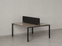 Бенч-система, 2 рабочих места, с одним тканевым экраном 1600x1400x750 RM165-1-16x14 Дуб Маувелла/Черный
