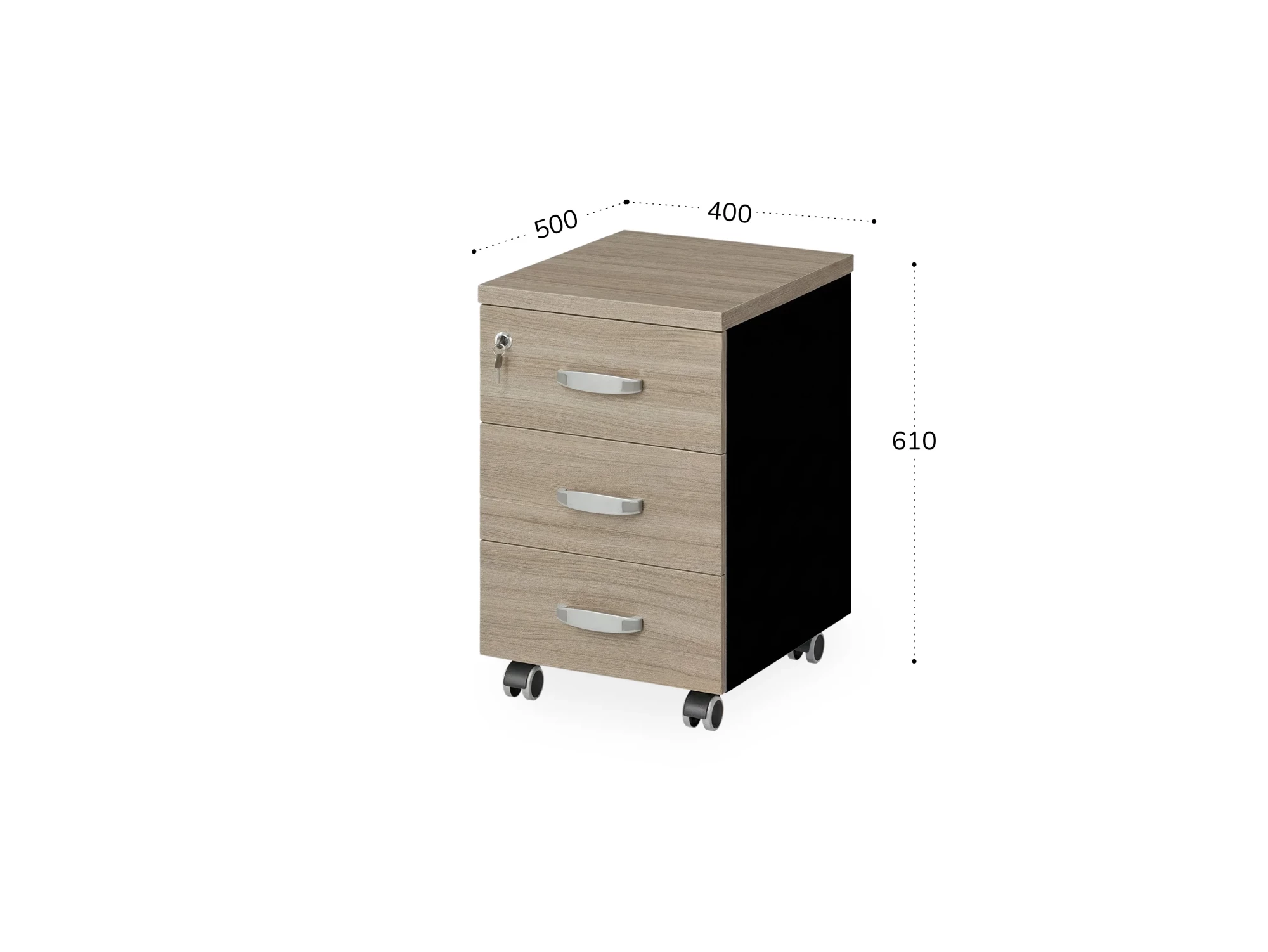BRL RB033-40х50 Тумба мобильная 400х500х610 Шорвуд/Черный