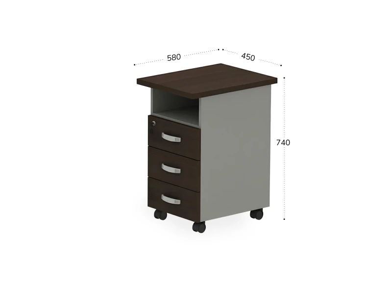 BRL RB091-45х58R Тумба приставная правая 450х580х740 Венге/Серый вулканический