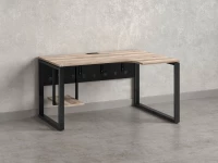 Стол угловой, экран металл, О-опора, правый 1800x800/1000x750, RM057-18x8-10 Дуб Маувелла/Черный