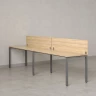 Бенч-система в 1 ряд, 2 рабочих места 2 ЛДСП экранов 2000x700x750 RM167-4-20x7 Вяз Швейцарский светлый/Серый