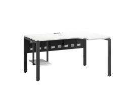 Стол угловой, экран металл, П-опора, правый 1400x600/900x750, RM058-14x6-9 Белый/Серый