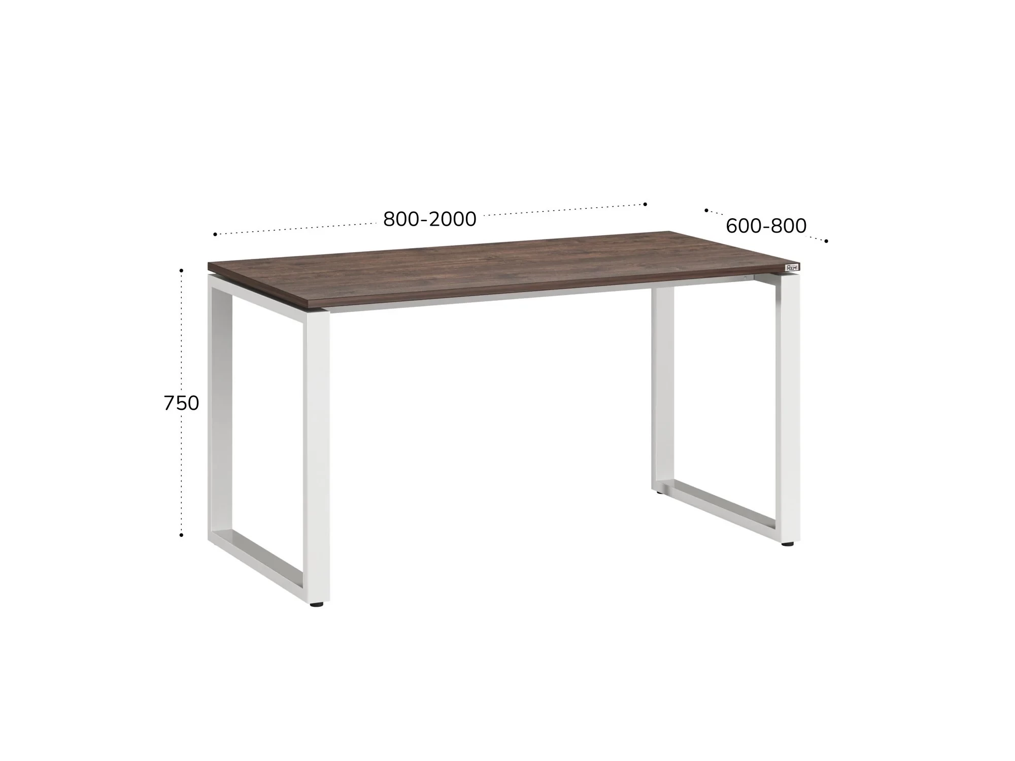 Стол прямой на O-образных опорах 1000x700x750 RM002-10x7 Дуб Апрельский шоколад/Белый