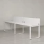 Бенч-система в 1 ряд, 2 рабочих места 2 тканевых экранов 2400x600x750 RM168-3-24x6 Белый/Белый