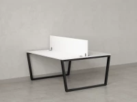 Бенч-система, 2 рабочих места, с одним экраном ЛДСП 1200x1400x750 RM172-2-12x14 Белый/Черный