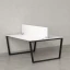 Бенч-система, 2 рабочих места, с одним экраном ЛДСП 1200x1400x750 RM172-2-12x14 Белый/Черный