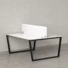 Бенч-система, 2 рабочих места, с одним экраном ЛДСП 1200x1400x750 RM172-2-12x14 Белый/Черный
