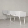 Бенч-система в 1 ряд, 2 рабочих места 5 тканевых экранов 3600x700x750 RM174-1-36x7 Белый/Белый