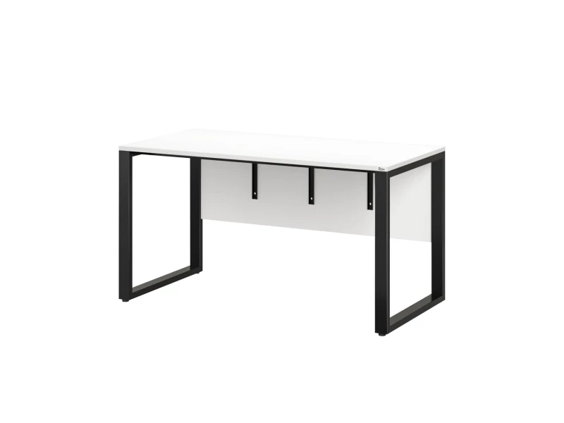 Стол прямой на О-образных опорах, экран ЛДСП 1200x800x750 RM006-12x8 Белый/Черный