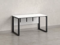 Стол прямой на О-образных опорах, экран ЛДСП 1200x800x750 RM006-12x8 Белый/Черный
