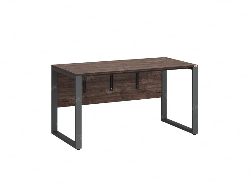 Стол прямой на О-образных опорах, экран ЛДСП 800x600x750 RM006-8x6 Дуб Апрельский шоколад/Серый