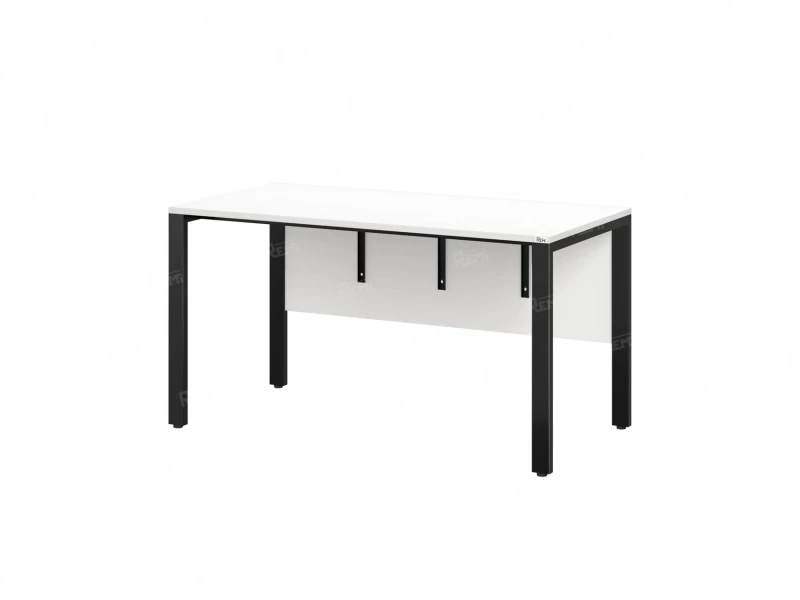 Стол прямой на П-образных опорах, экран ЛДСП 1200x600x750 RM005-12x6 Белый/Черный