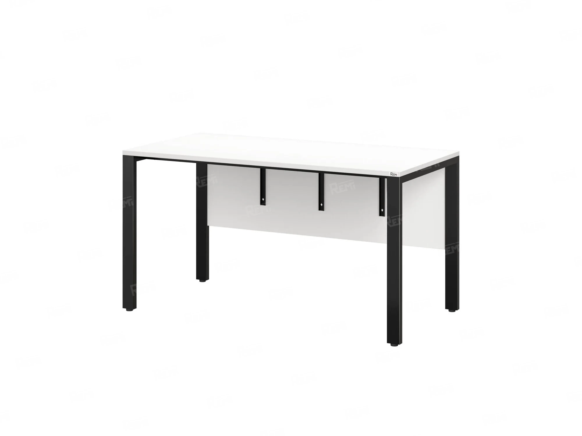 Стол прямой на П-образных опорах, экран ЛДСП 1200x600x750 RM005-12x6 Белый/Черный
