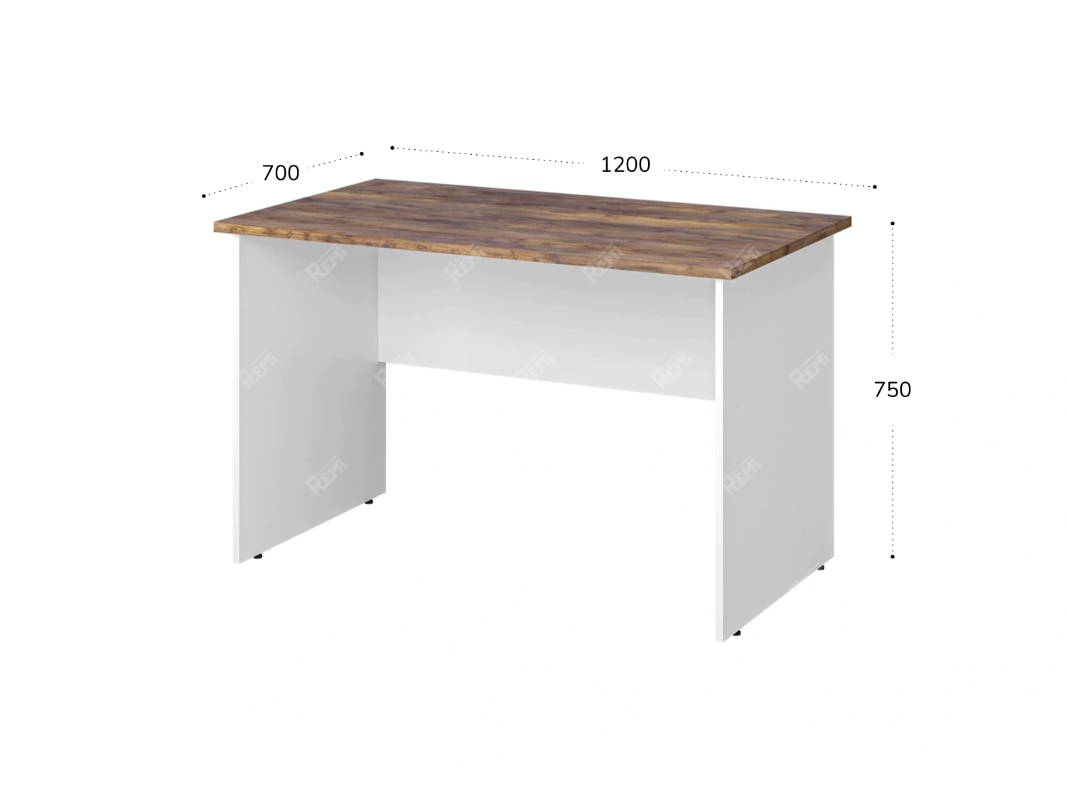 Стол прямоугольный 1200x700x750 RTD025 Таксония шоколадная/Белый. Серия Тандем / Tandem. Серия Тандем / Tandem