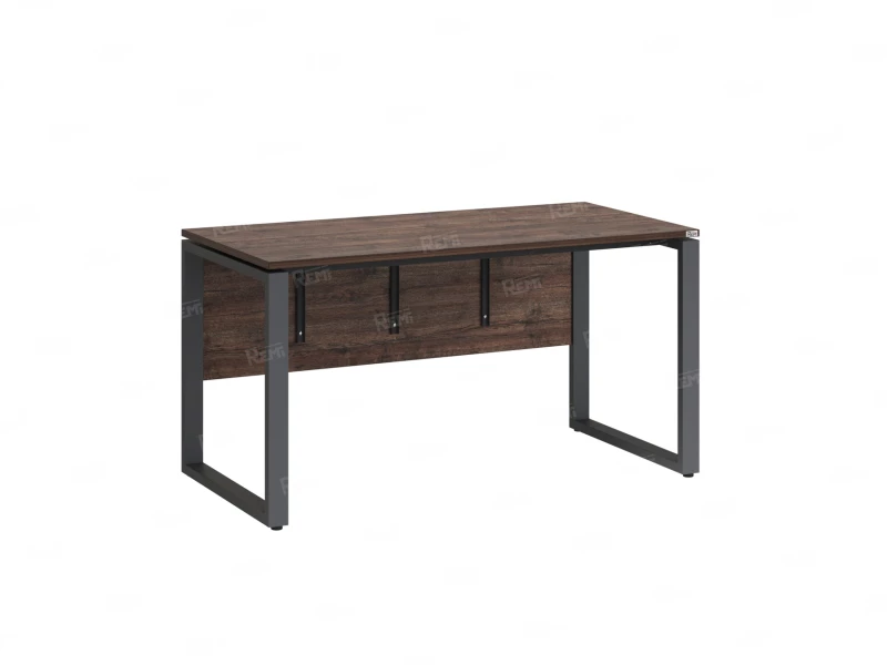 Стол прямой, О-опоры, экран ЛДСП,парящая стол-ца 1800x800x750 RM008-18x8 Дуб Апрельский шоколад/Серый