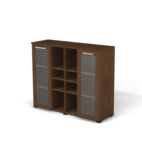 Стеллаж RS148 витрина 129x42x108 см Дуб Катания, Серия Смарт | Smart