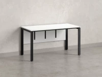 Стол прямой, П-опоры, экран ЛДСП,парящая стол-ца 800x800x750 RM007-8x8 Белый/Черный
