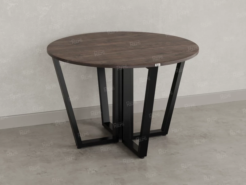 Круглый стол на U-образных опорах 1200x1200x750 RM188-12x12 Дуб Апрельский шоколад/Черный