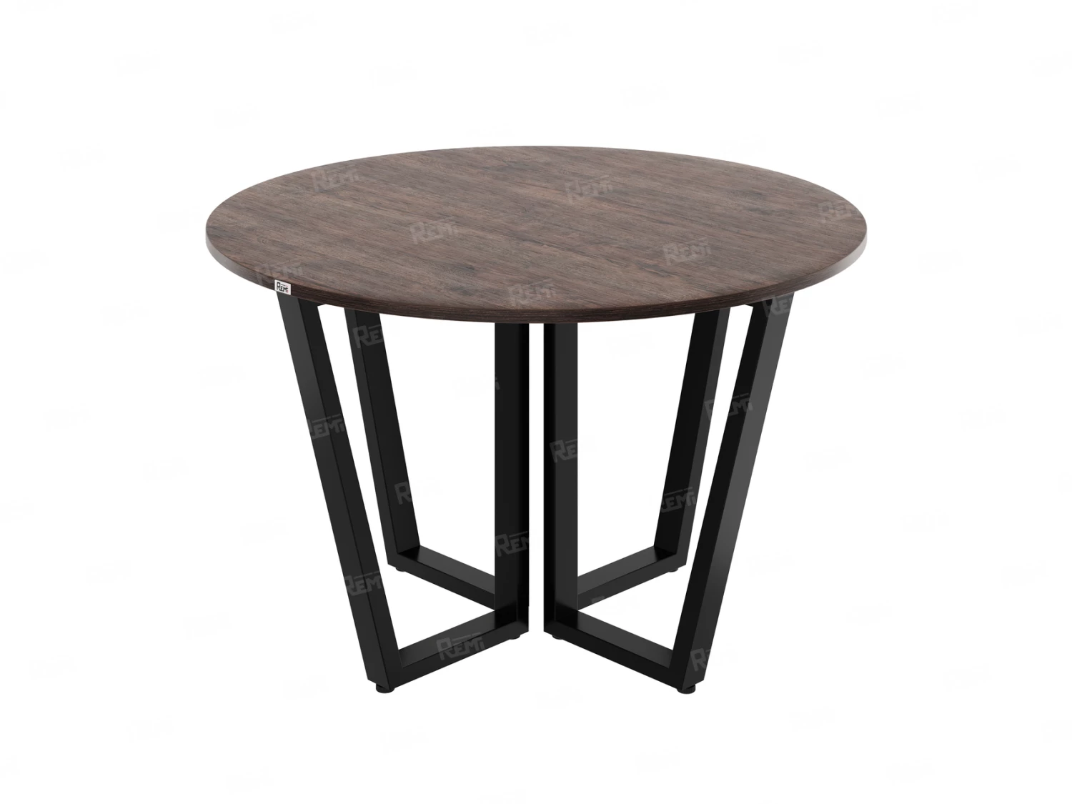 Круглый стол на U-образных опорах 1200x1200x750 RM188-12x12 Дуб Апрельский шоколад/Черный