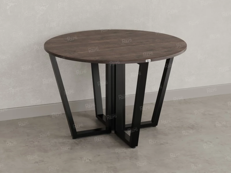 Круглый стол на U-образных опорах 1200x1200x750 RM188-12x12 Дуб Апрельский шоколад/Черный