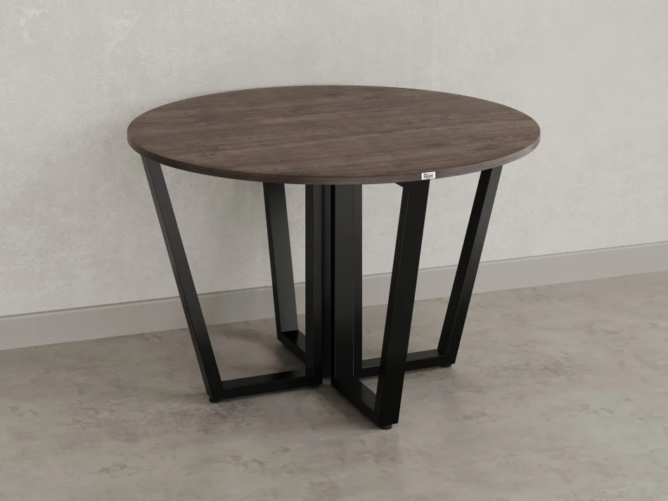 Круглый стол на U-образных опорах 1200x1200x750 RM188-12x12 Дуб Апрельский шоколад/Черный