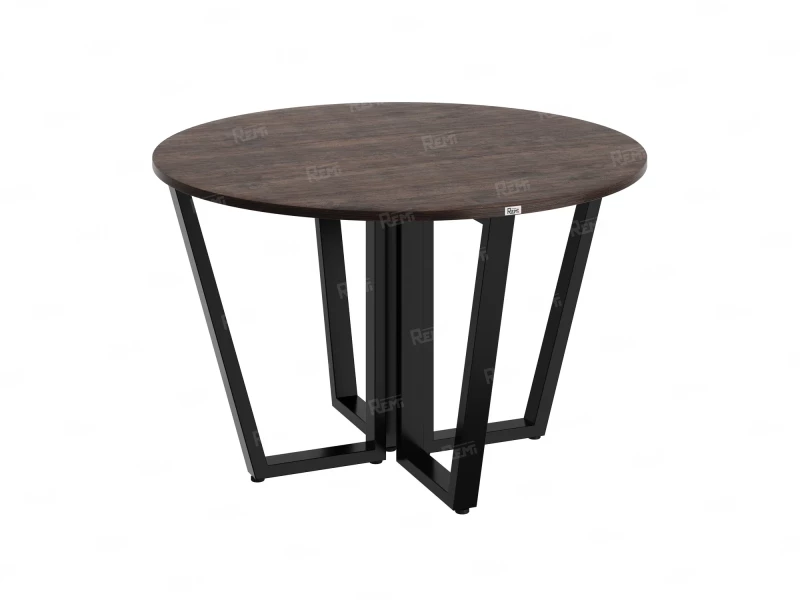 Круглый стол на U-образных опорах 1200x1200x750 RM188-12x12 Дуб Апрельский шоколад/Черный