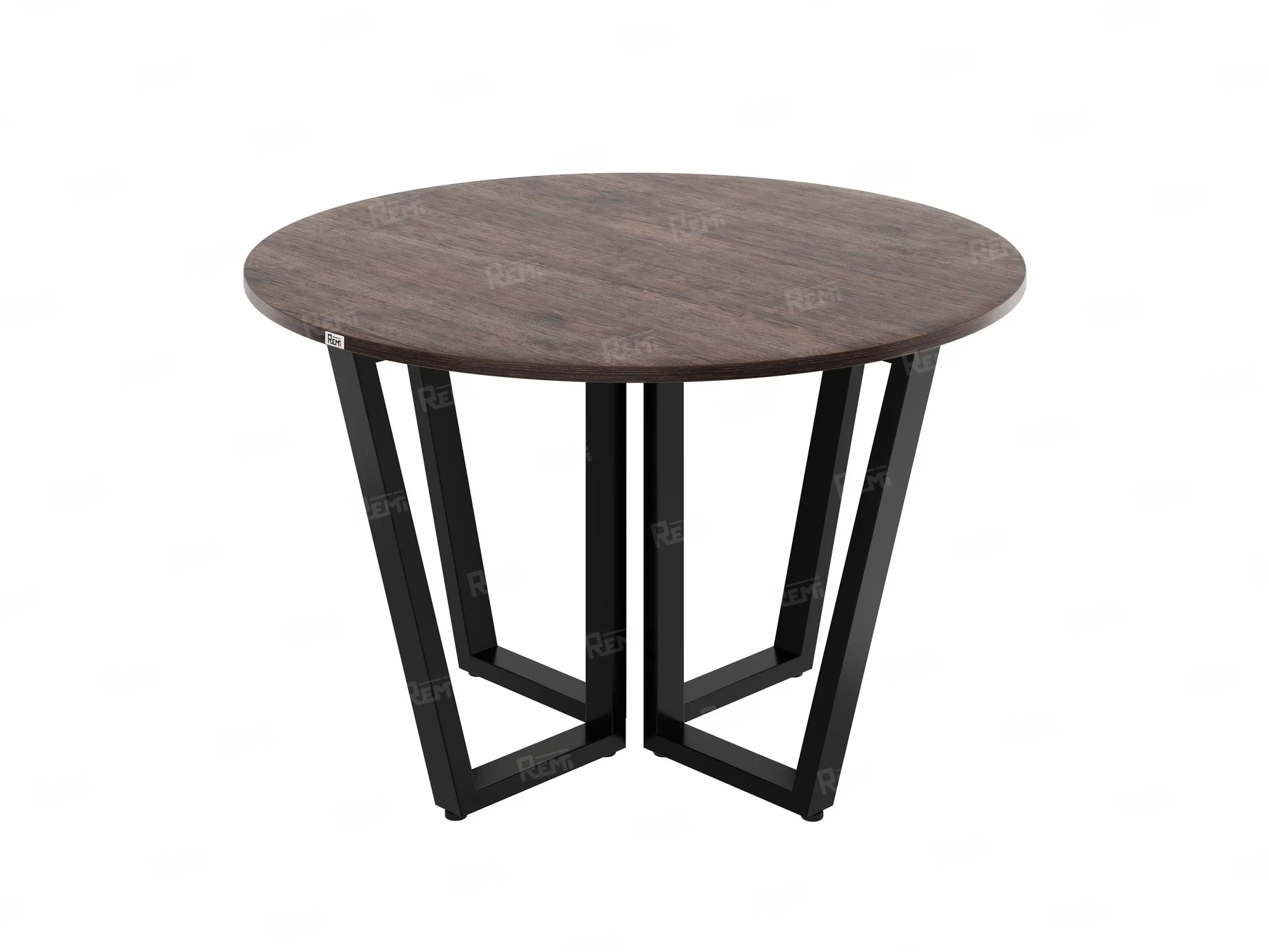 Круглый стол на U-образных опорах 1200x1200x750 RM188-12x12 Дуб Апрельский шоколад/Черный