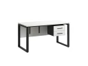 Стол прямой, подвесная тумба, ЛДСП экран, О-опора 1600x700x750 RM033-16x7 Белый/Черный