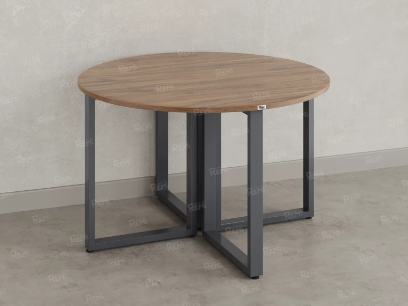 Круглый стол на О-образных опорах 1700x1700x750 RM187-17x17 Дуб Юстус/Серый