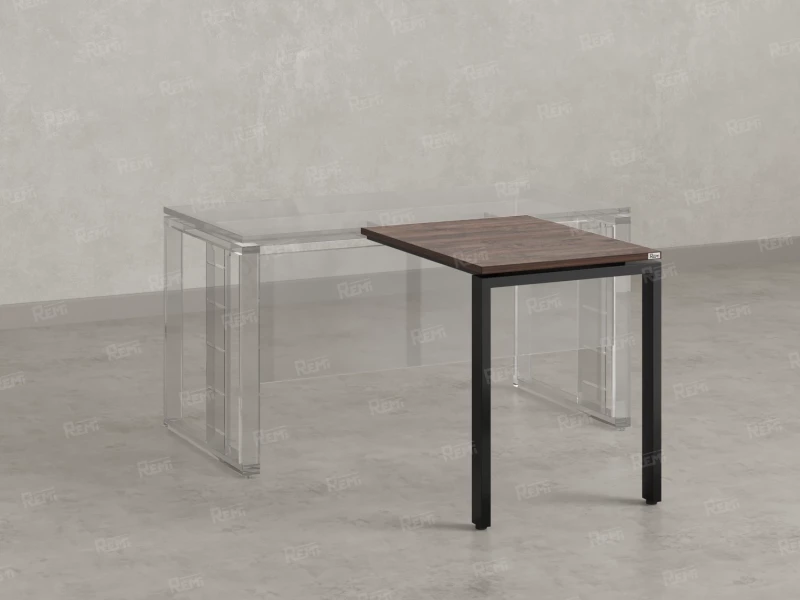 Брифинг прямой, с парящей столешнецей, на П-образном каркасе 800x600x750 RM070-8x6 Дуб Апрельский шоколад/Черный