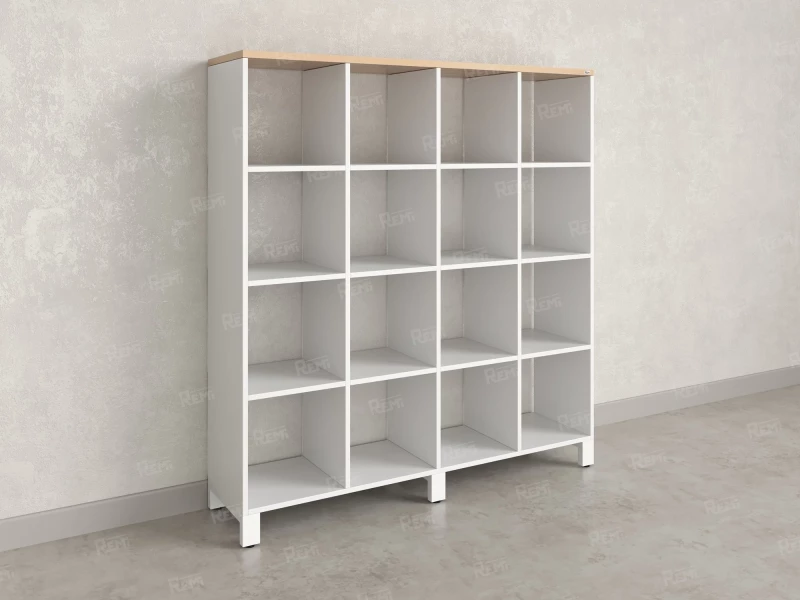 Стеллаж, 16 ячеек 1500х370х1620 RM140-15x37 Вяз Швейцарский светлый/Белый