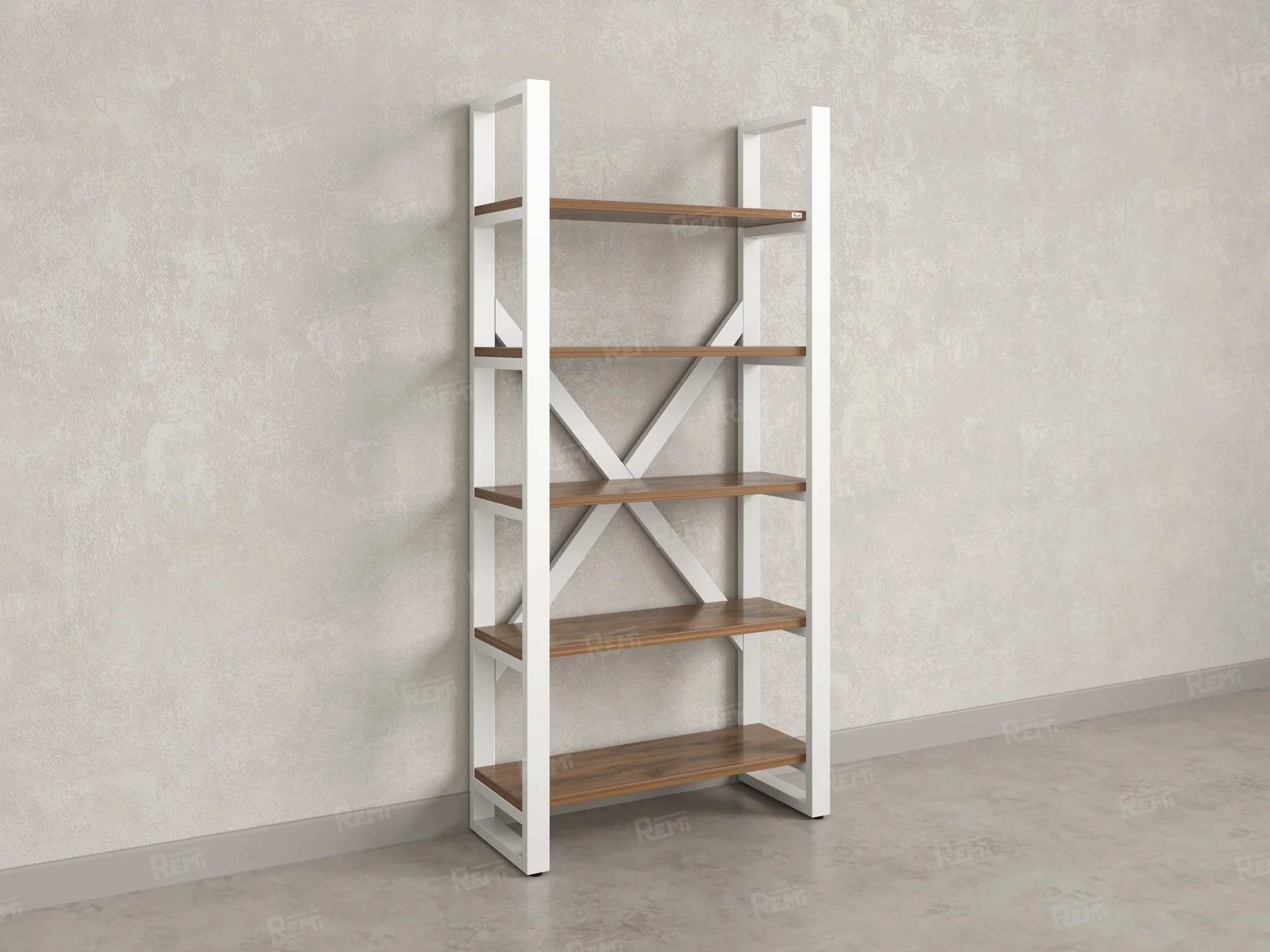 Стеллаж, 5 уровней 900x370x1920 RM131-90x37 Дуб Юстус/Белый