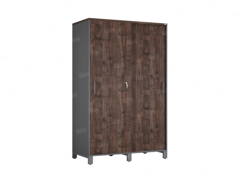 Шкаф-купе, штанга, 1 полка 1200x600x1900 RM163-90x60 Дуб Апрельский шоколад/Серый