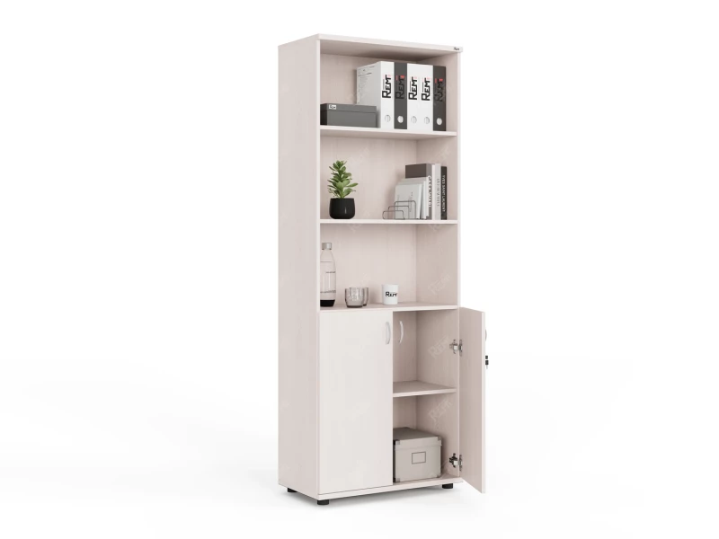 Шкаф комбинированный RLG037 700х350х1830 Дуб Молочный, Серия ЛАЙТ | LIGHT