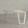 Брифинг прямой, с парящей столешнецей, на U-образном каркасе 900x600x750 RM074-9x6 Вяз Швейцарский светлый/Белый