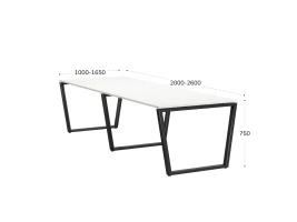 Cтол для переговоров, на V-обазном каркасе 2100x1450x750 RM082-210x145 Белый/Черный