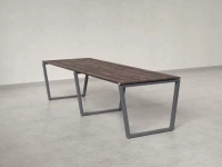 Cтол для переговоров, на V-обазном каркасе 2300x1400x750 RM082-230x140 Дуб Апрельский шоколад/Серый