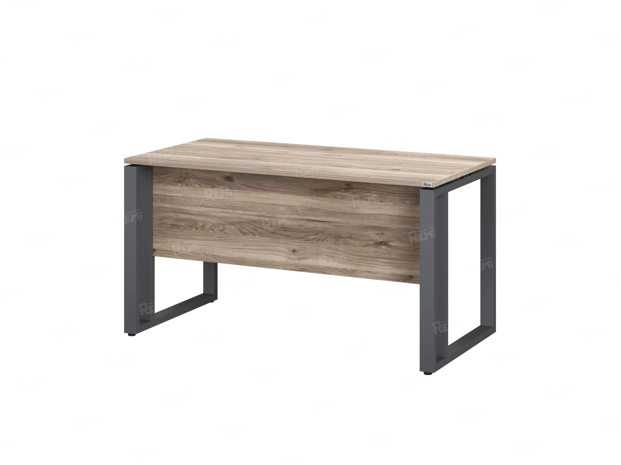 Стол прямой на О-образных опорах с экраном ЛДСП 1000x900x750 RM041-10x9 Дуб Маувелла/Серый