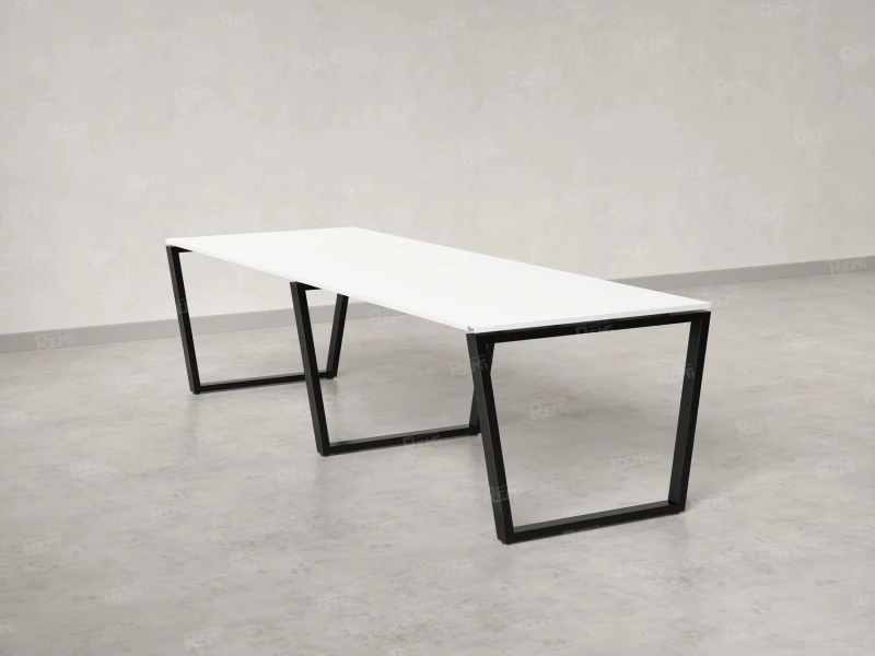 Cтол для переговоров, на V-обазном каркасе 2400x1400x750 RM082-240x140 Белый/Черный