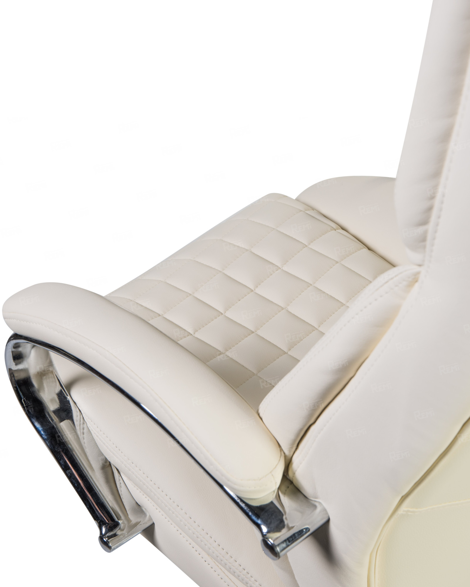 CHESTER, Кресло для руководителя, цвет сиденья кремовый, цвет основания хромированная сталь (арт. LMR-114B)