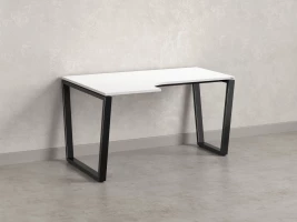 Стол угловой, U-опора, левый 1800x600/900x750, RM051-18x6-9 Белый/Черный