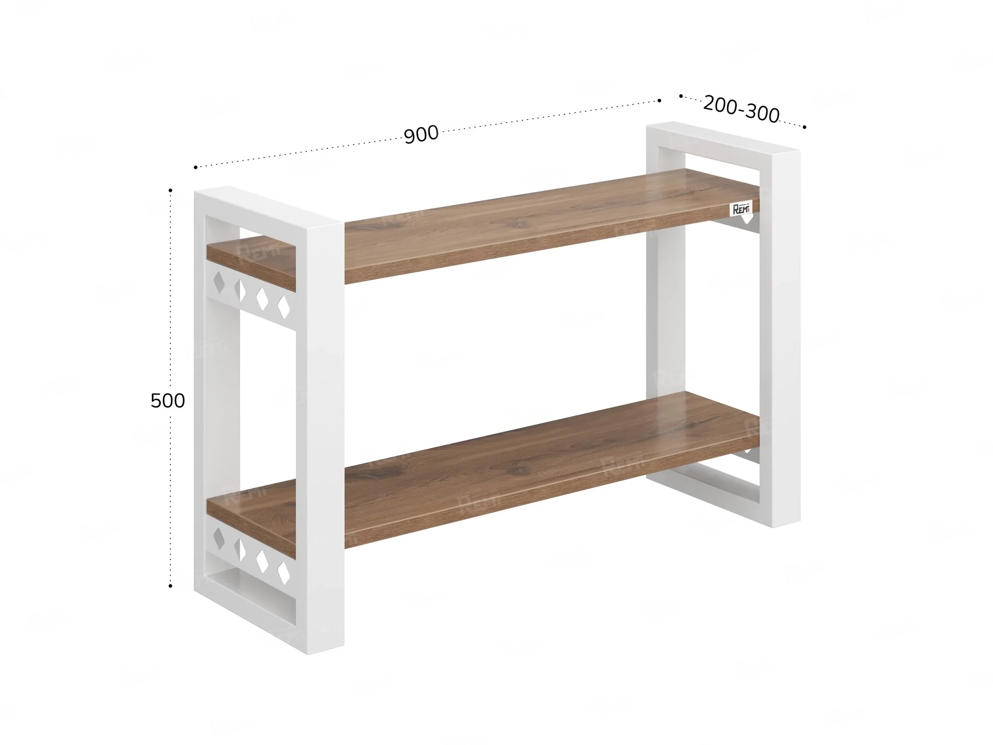 Полка настенная 900x200x500 RM194-90x20 Дуб Юстус/Белый