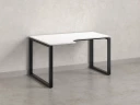 Стол угловой, О-опора, левый 1600x600/900x750, RM055-16x6-9 Белый/Черный