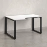 Стол угловой, О-опора, левый 1600x600/900x750, RM055-16x6-9 Белый/Черный