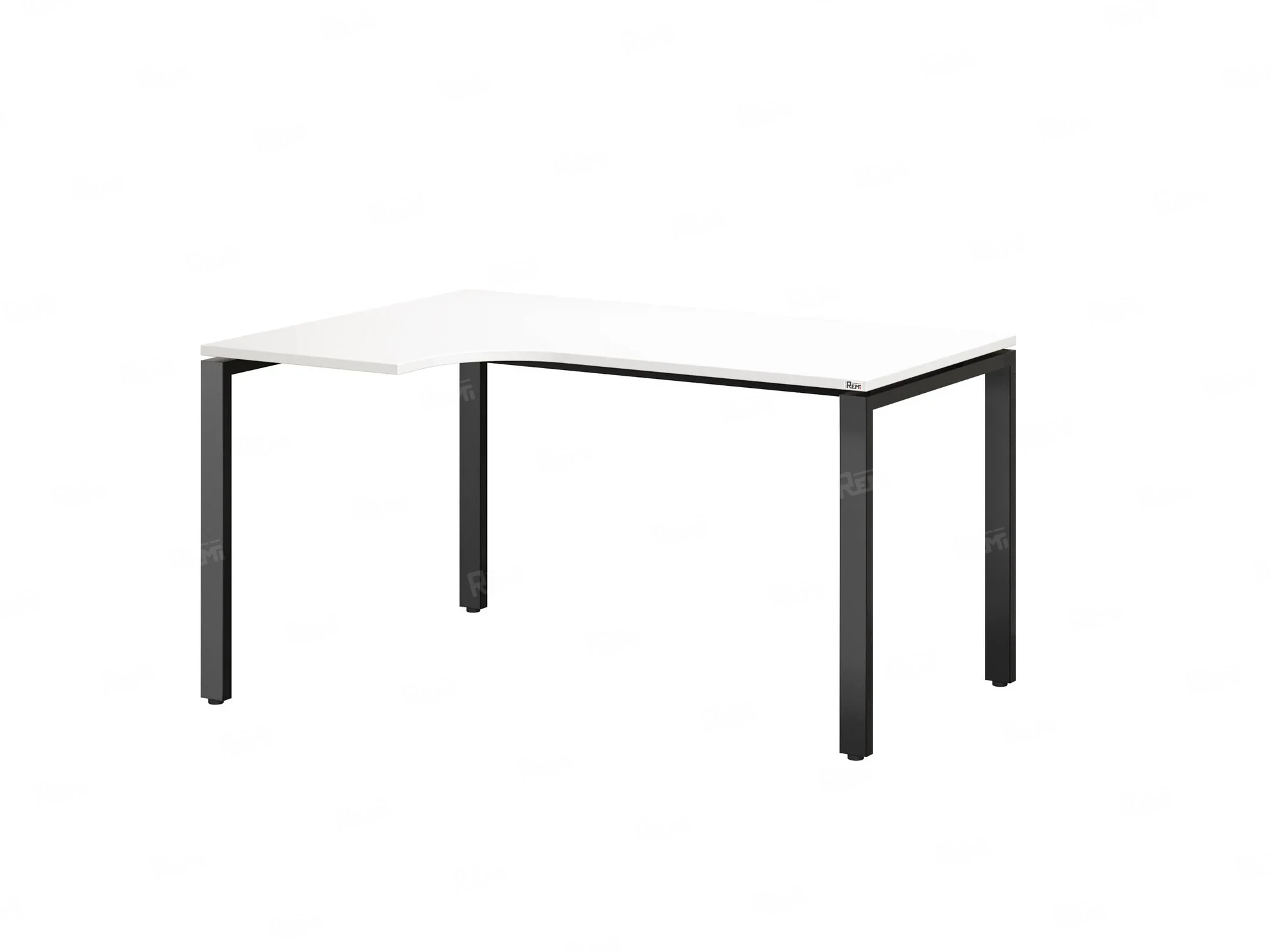 Стол угловой, П-опора, левый 1400x600/900x750, RM053-14x6-9 Белый/Черный