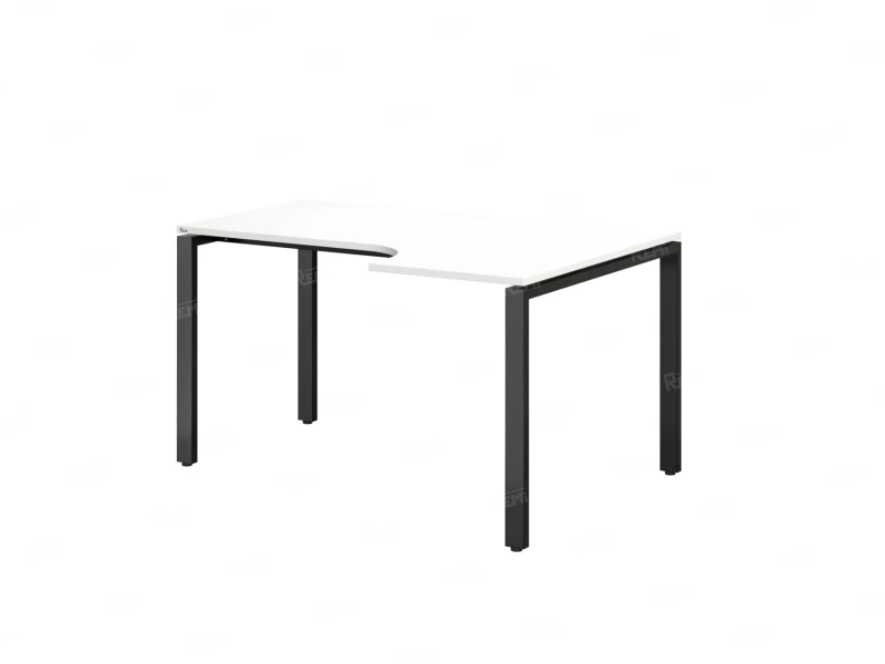 Стол угловой, П-опора, правый 1800x600/900x750, RM052-18x6-9 Белый/Черный