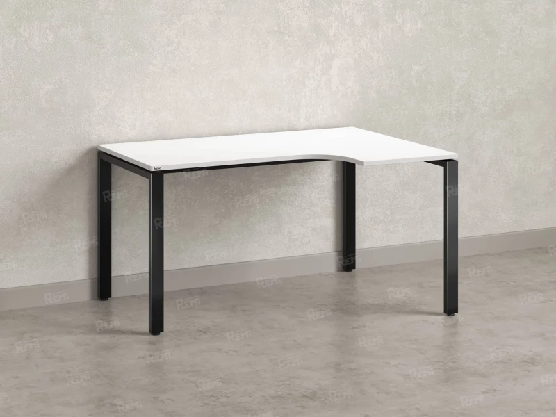 Стол угловой, П-опора, правый 1800x600/900x750, RM052-18x6-9 Белый/Черный