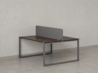 Бенч-система, 2 рабочих места, с одним тканевым экраном 1800x1200x750 RM169-1-18x12 Дуб Апрельский шоколад/Серый