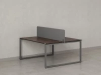 Бенч-система, 2 рабочих места, с одним тканевым экраном 1800x1200x750 RM169-1-18x12 Дуб Апрельский шоколад/Серый